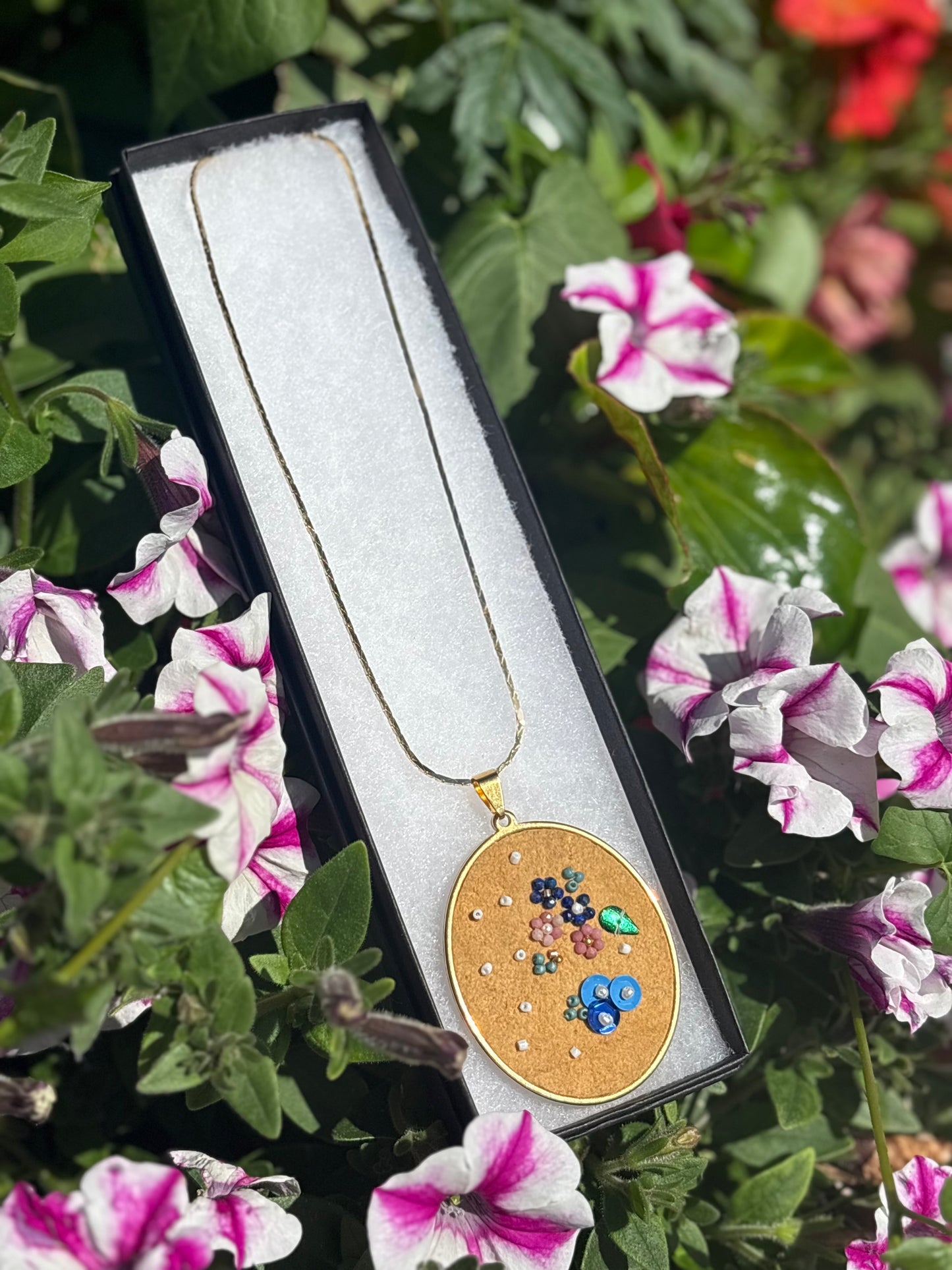 Beaded Home Tanned Moose Hide Necklace