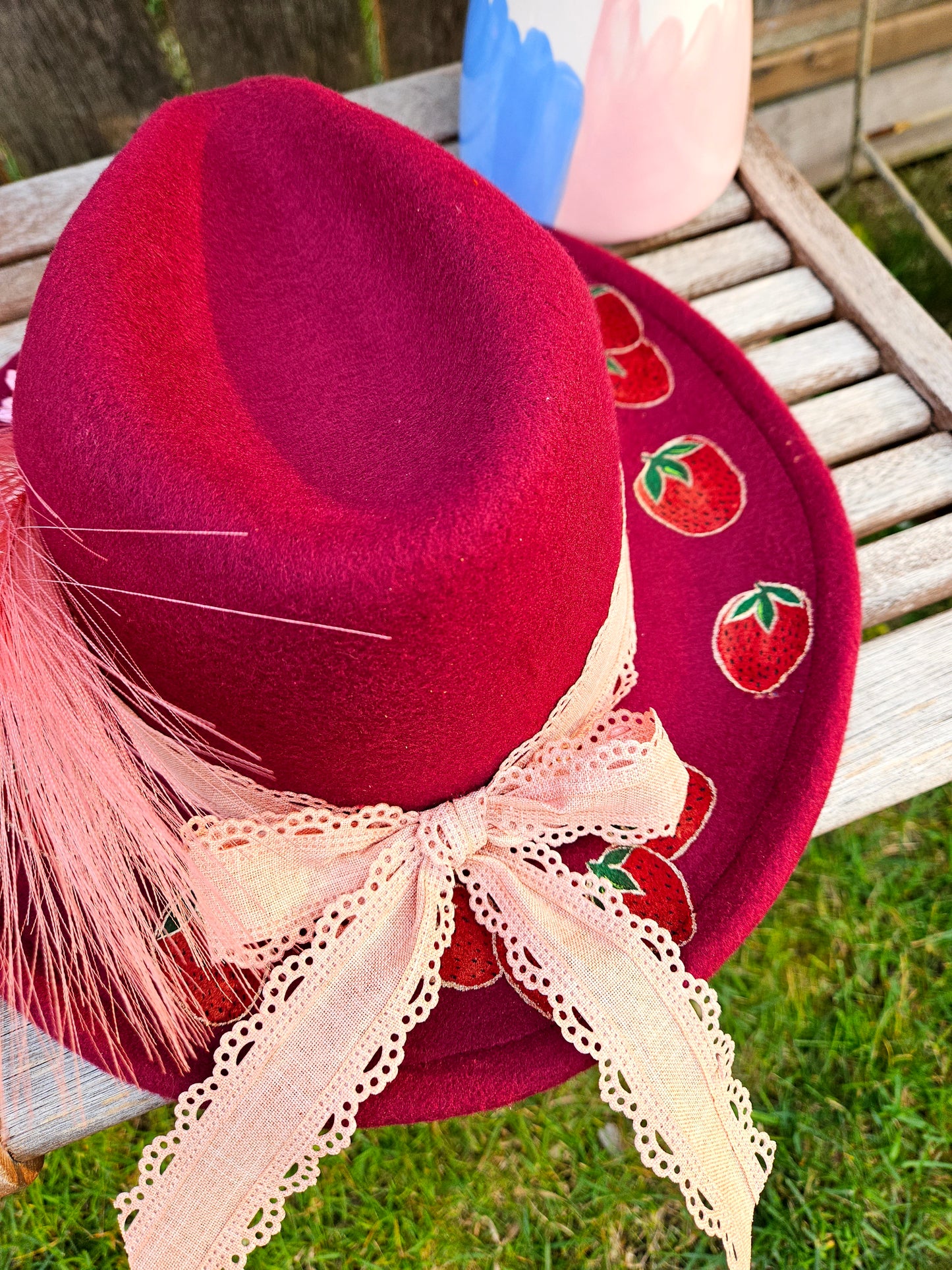 Handpainted Heart Medicine Fedora