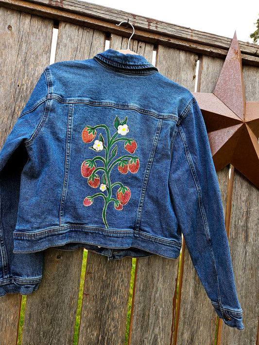 Handpainted Heart Medicine Jean Jacket - Large