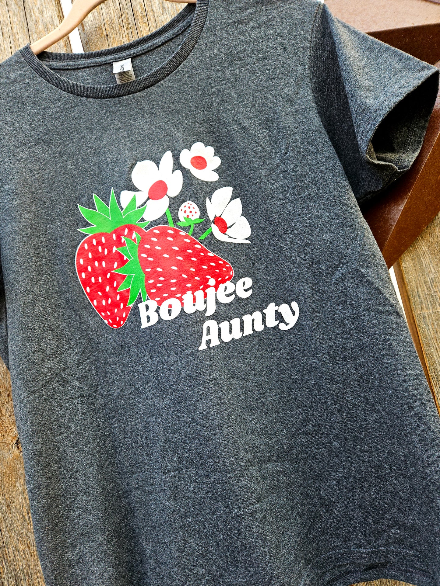 Boujee Aunty T-Shirt - Heather Grey