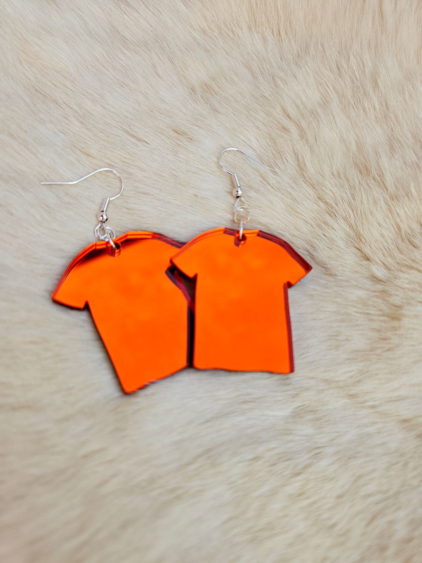 Orange Shirt Mirror Acrylic Earrings