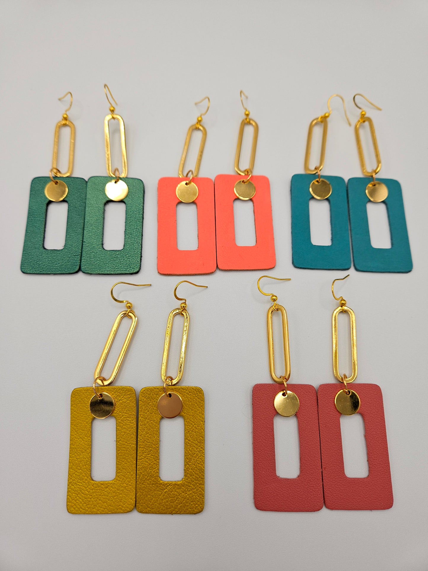 Leather Geometric Earrings