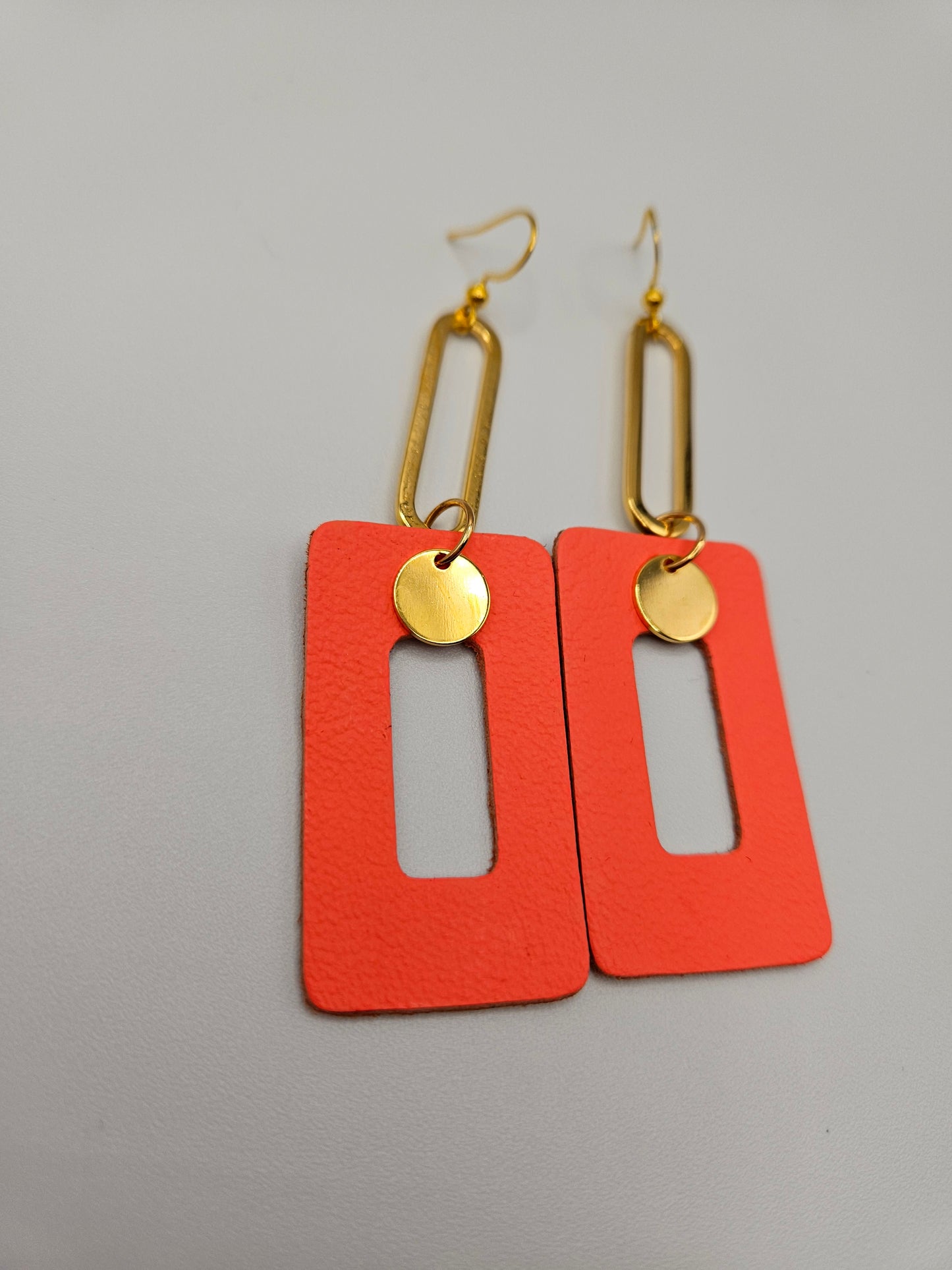 Leather Geometric Earrings
