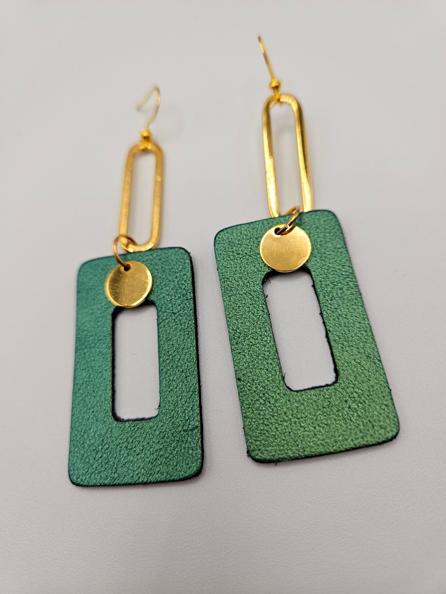 Leather Geometric Earrings