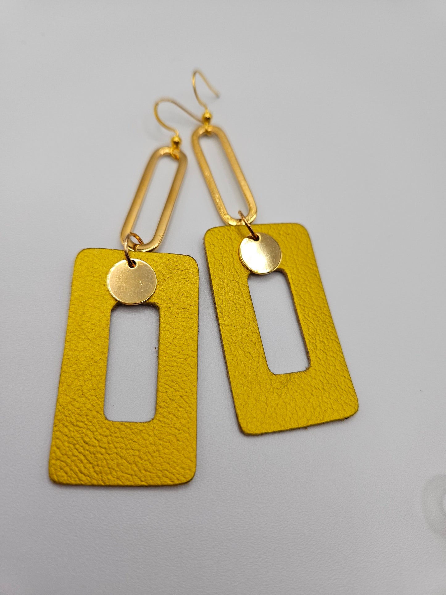 Leather Geometric Earrings