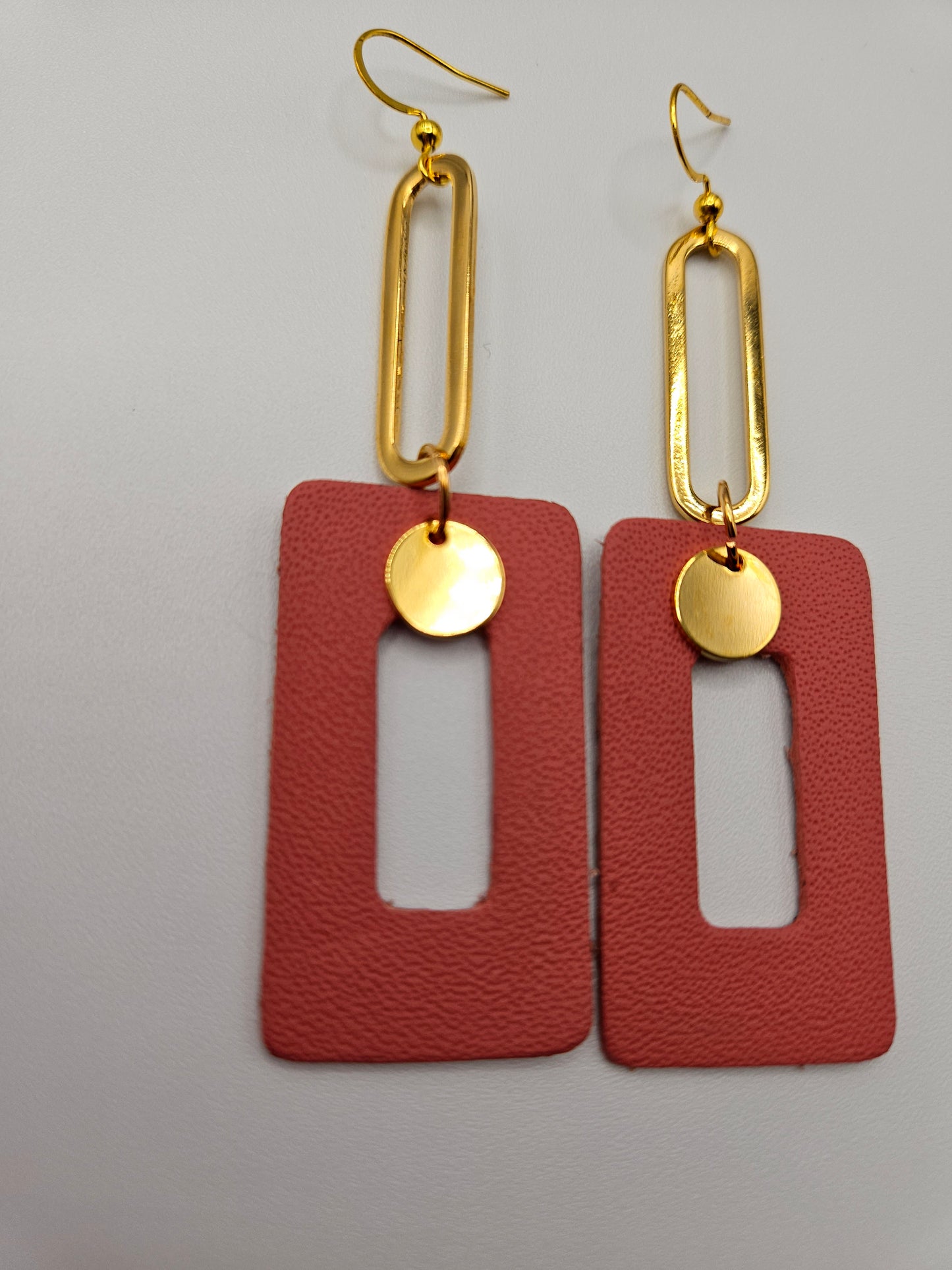 Leather Geometric Earrings