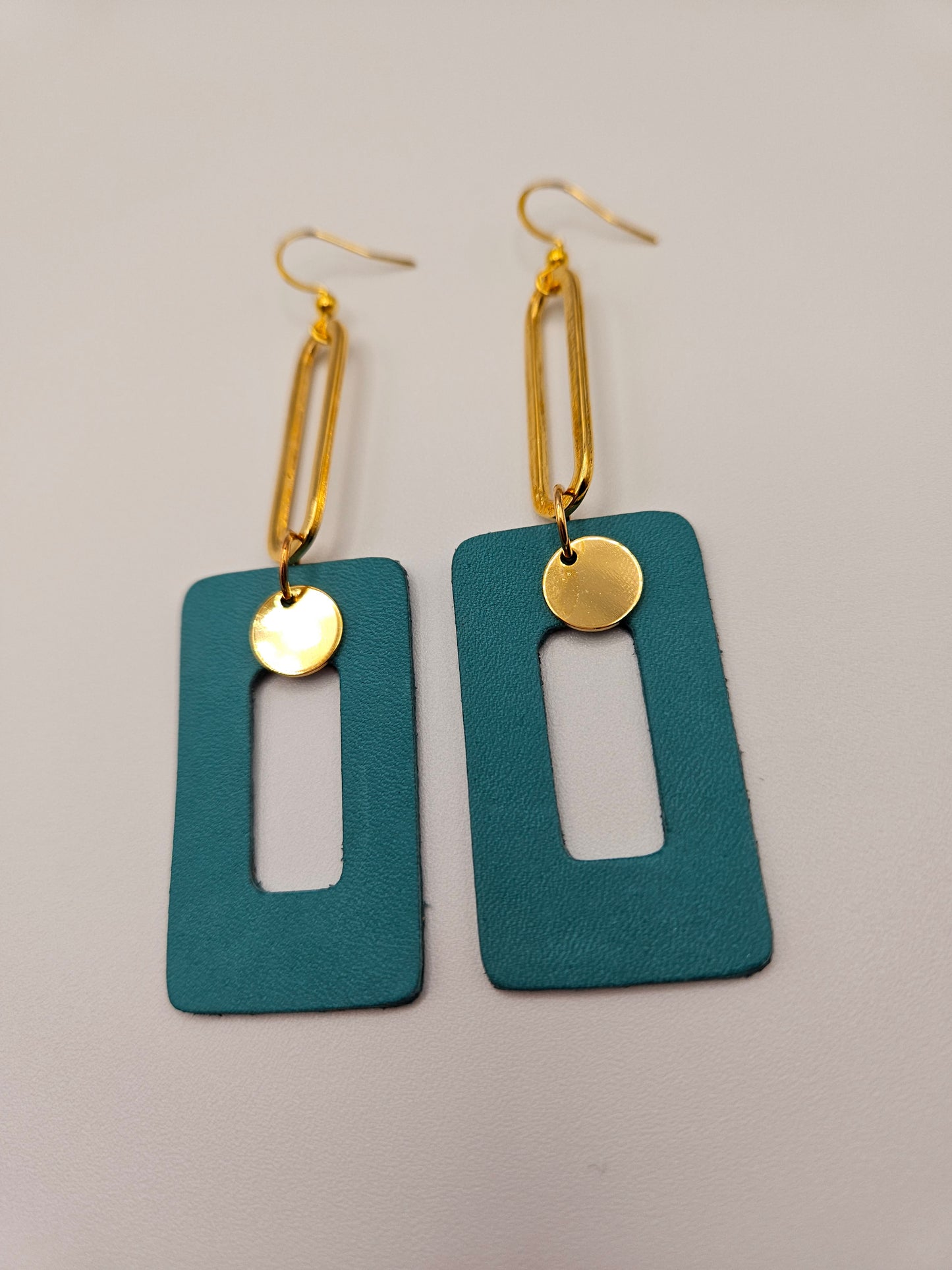 Leather Geometric Earrings