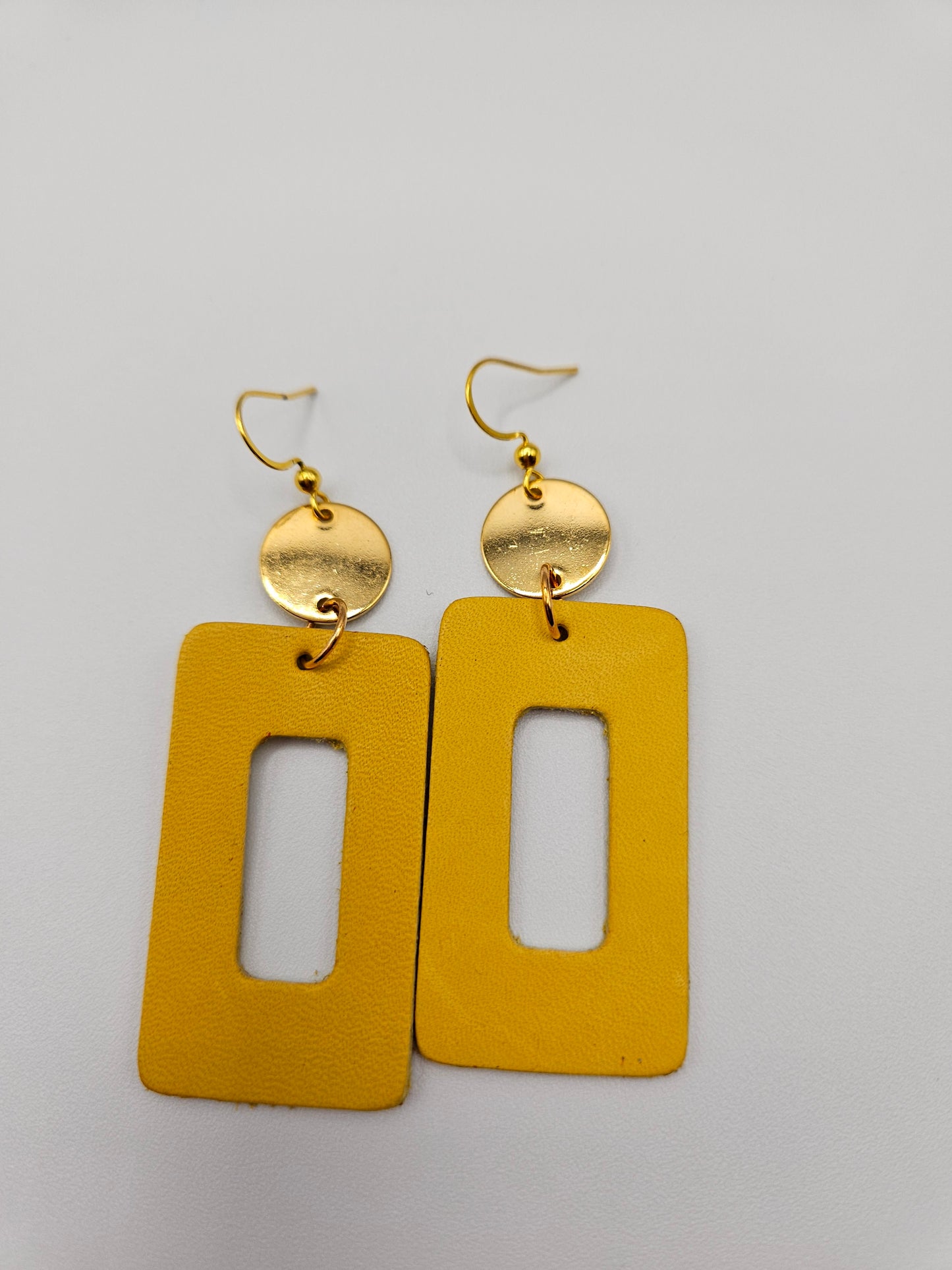 Leather drop earrings