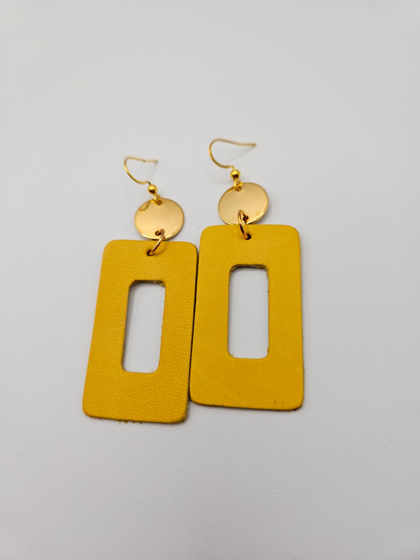 Leather drop earrings