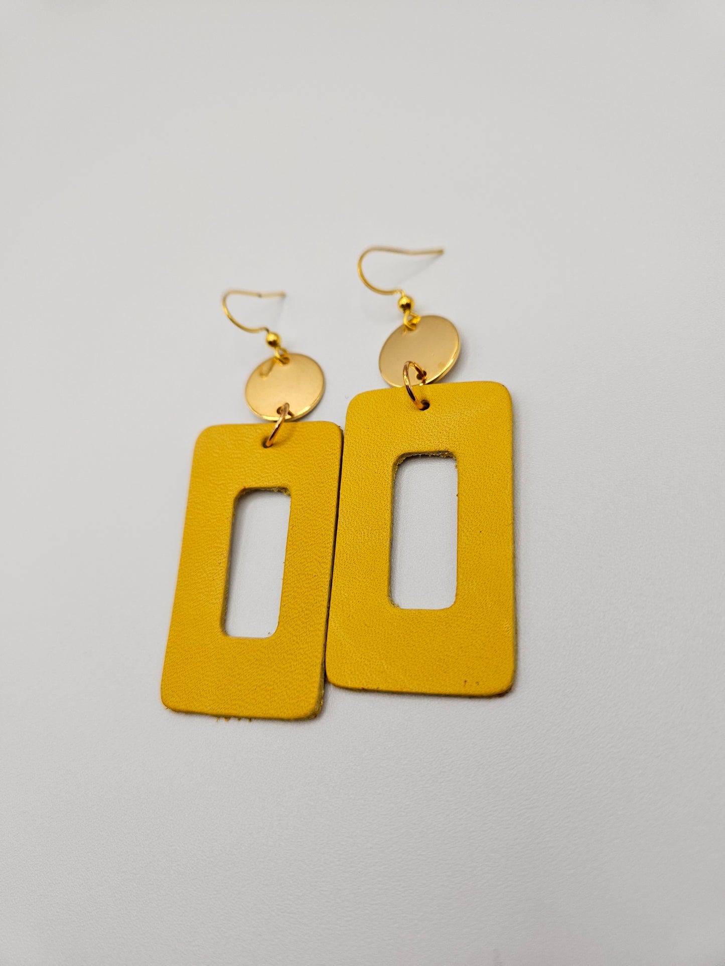 Leather drop earrings