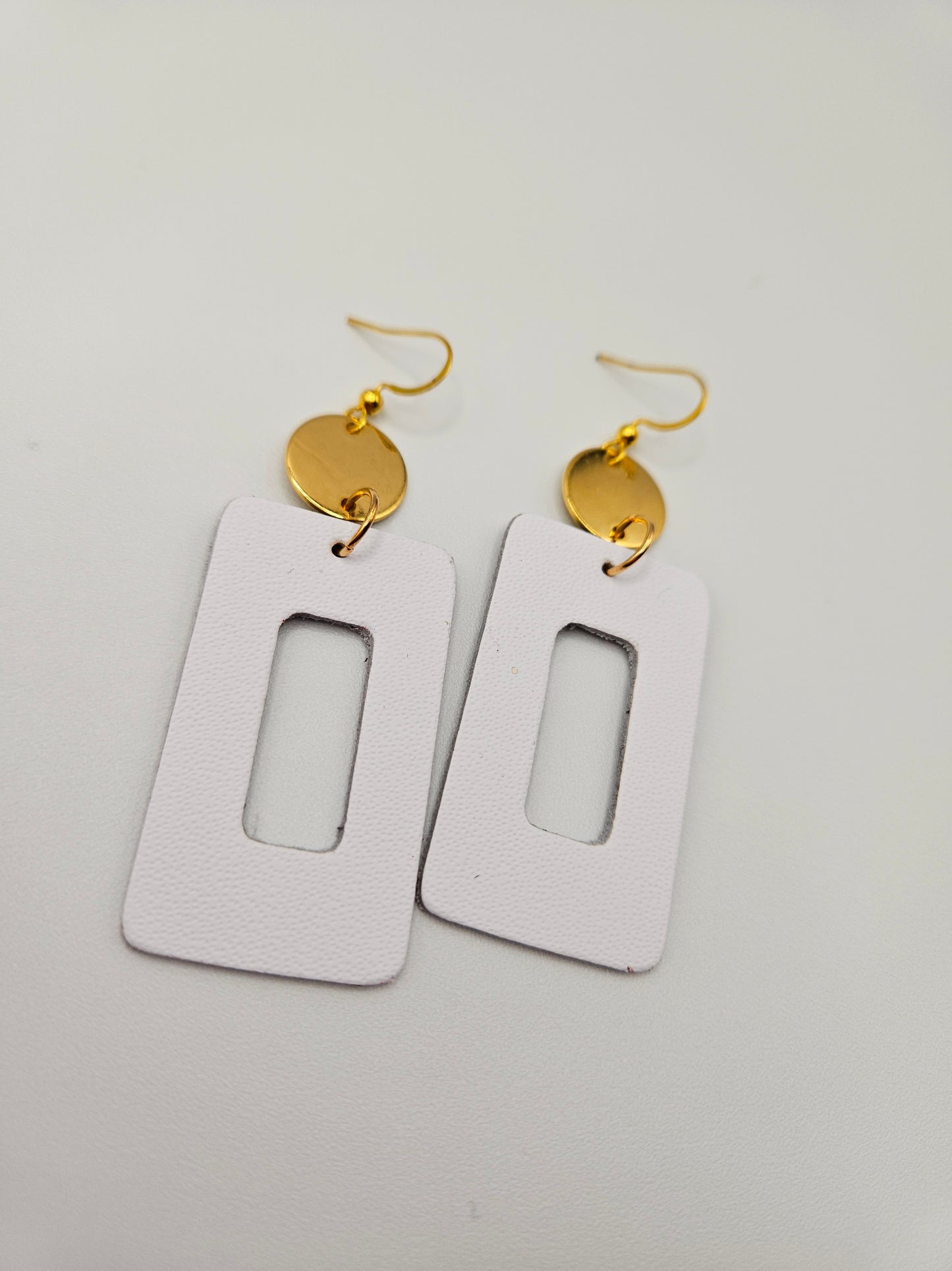 Leather drop earrings
