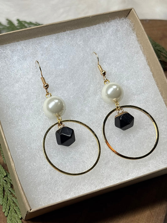 Gem Stone Earrings - Black Onyx