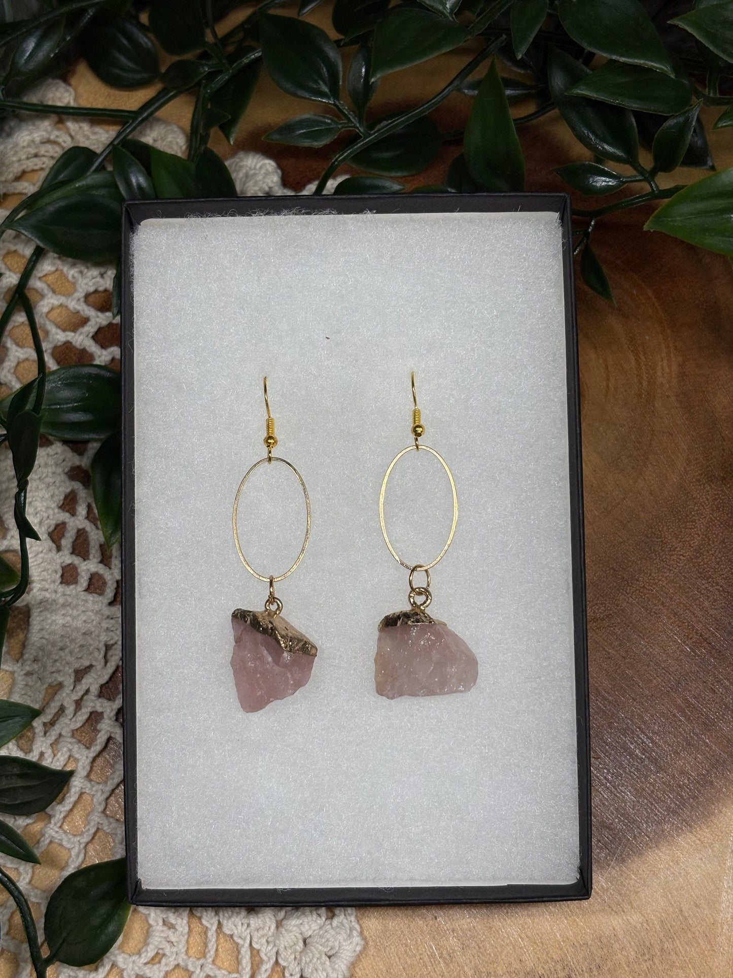Baby Pink Quartz Earrings
