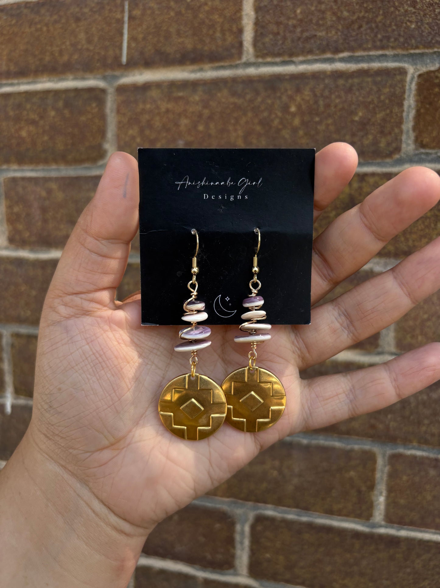 Wampum Concho Earrings