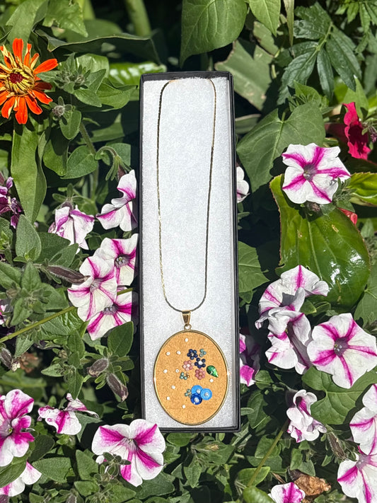 Beaded Home Tanned Moose Hide Necklace