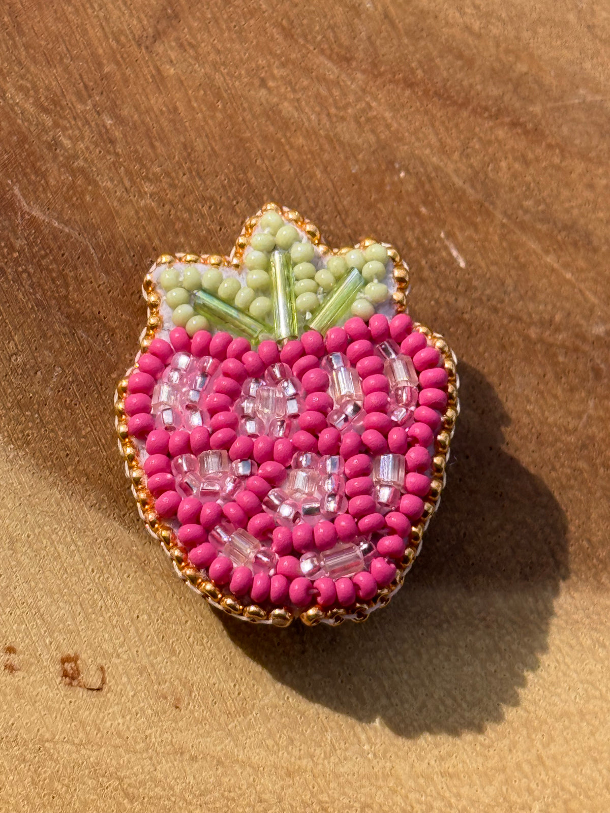 Pink Raspberry Pin by Leah Joan