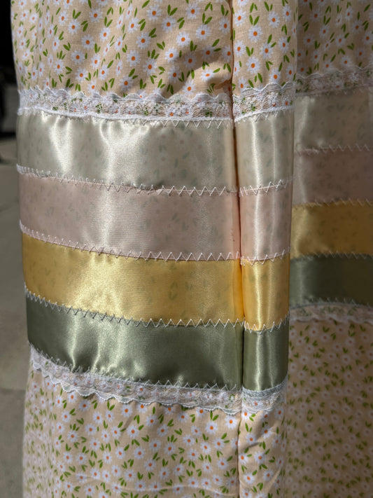 Yellow Mini Florals Ribbon Skirt by No Roots No Wings
