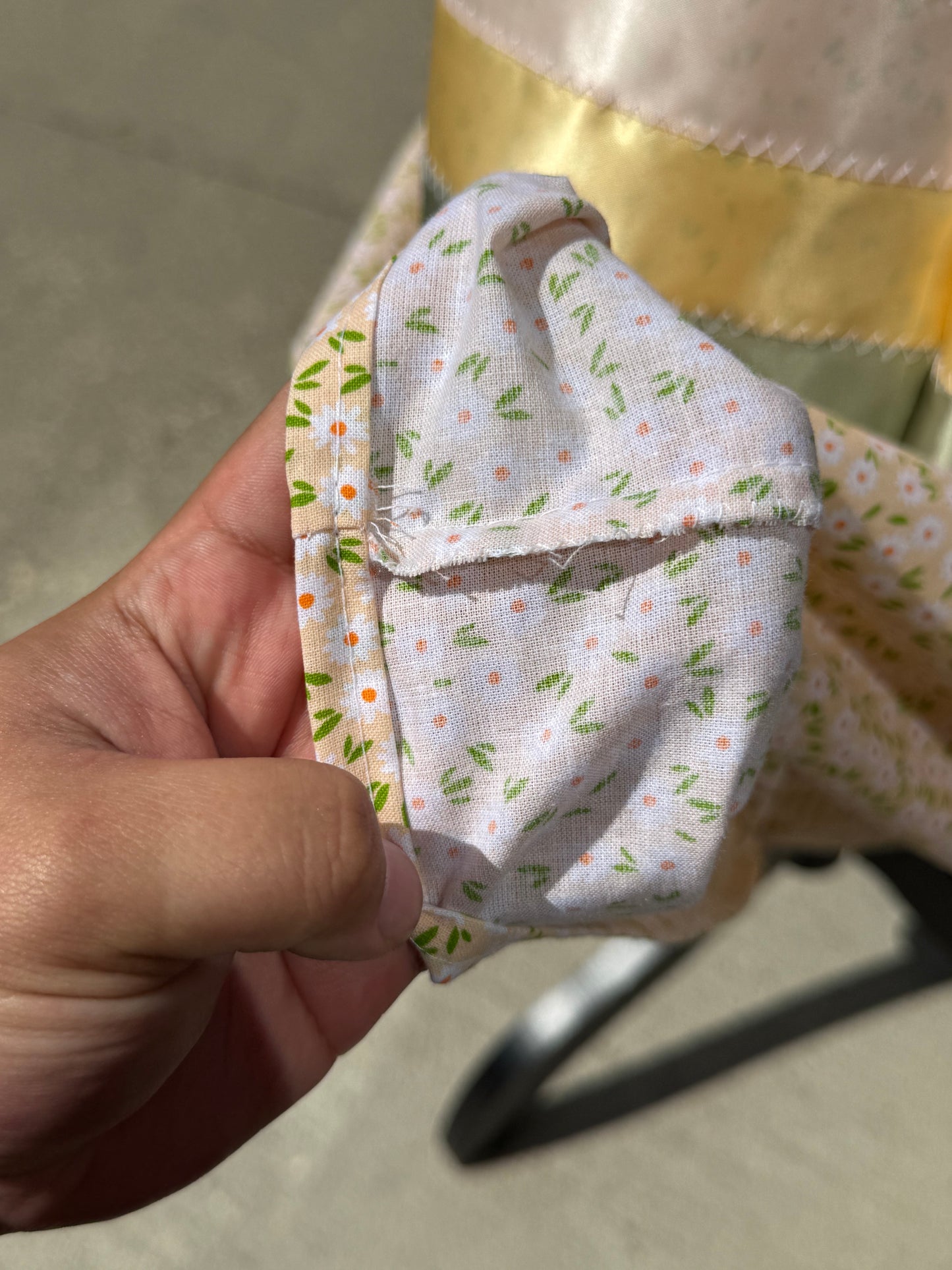 Yellow Mini Florals Ribbon Skirt by No Roots No Wings