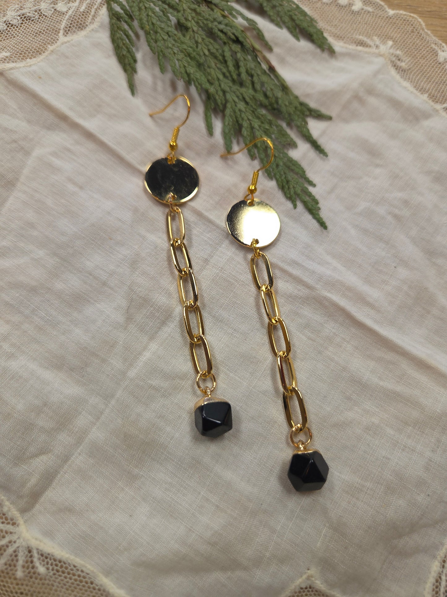Obsidian Drop Earrings