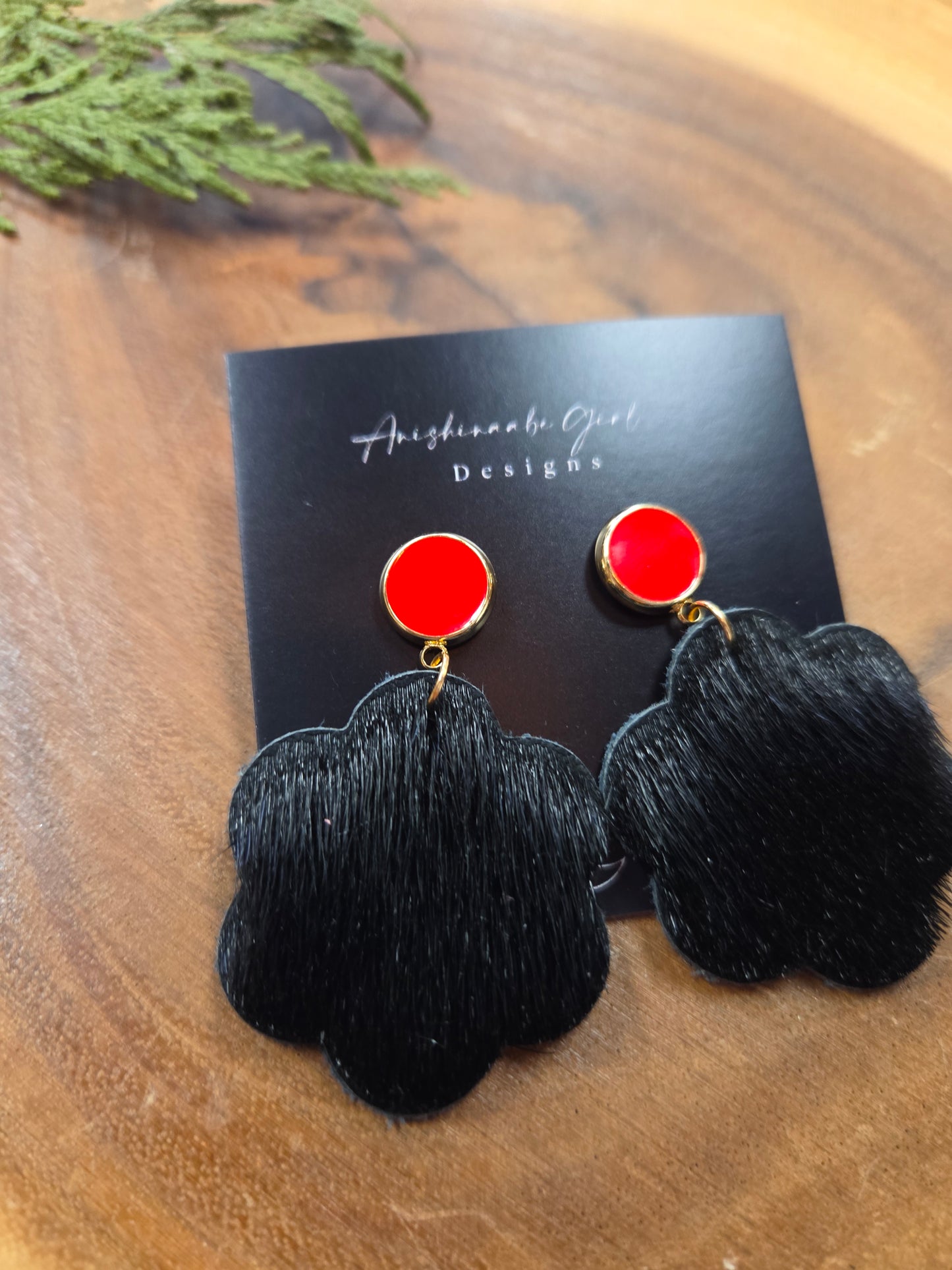 Seal Skin Flower Earrings