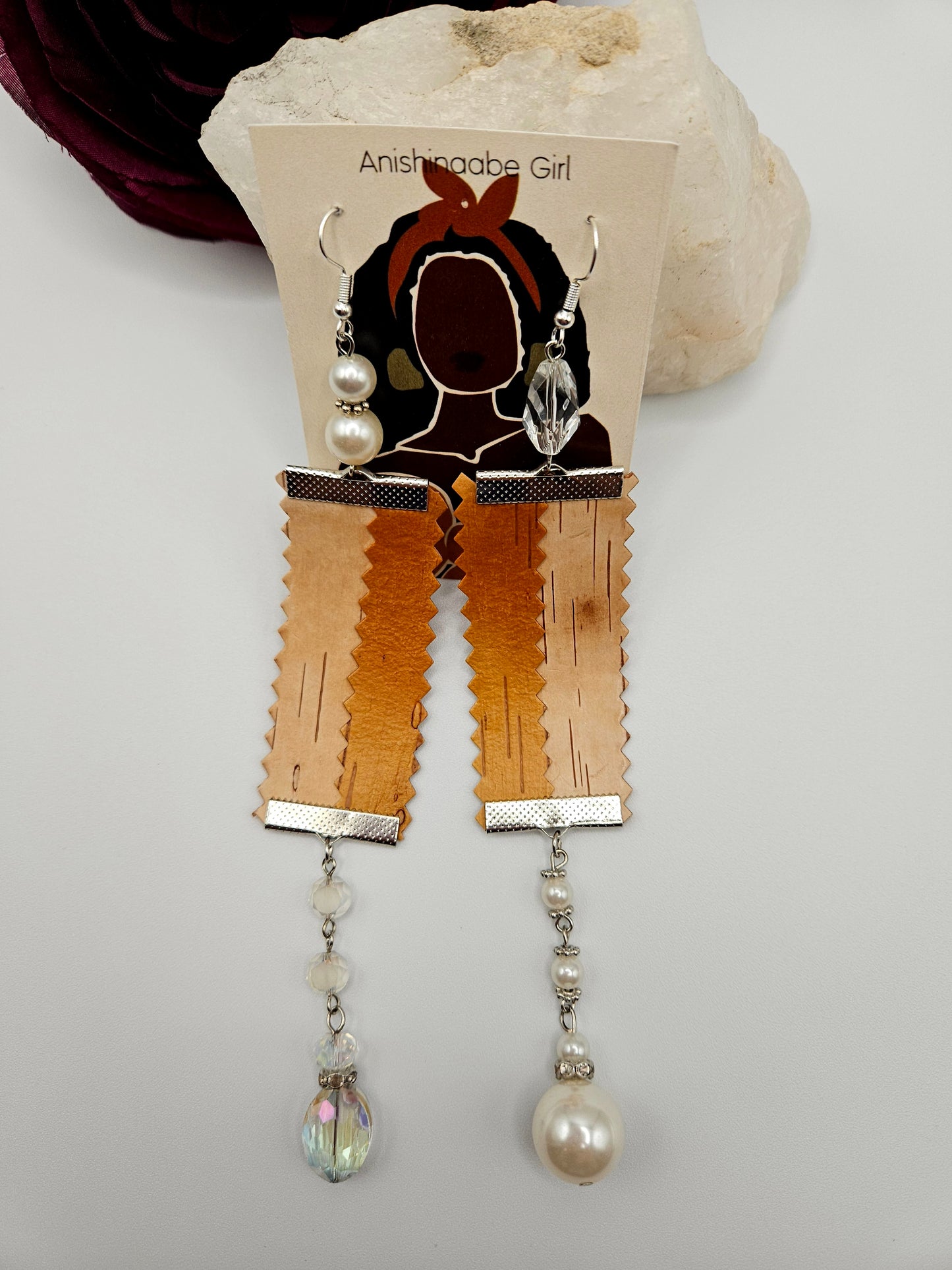 Two sided Birchbark Earrings