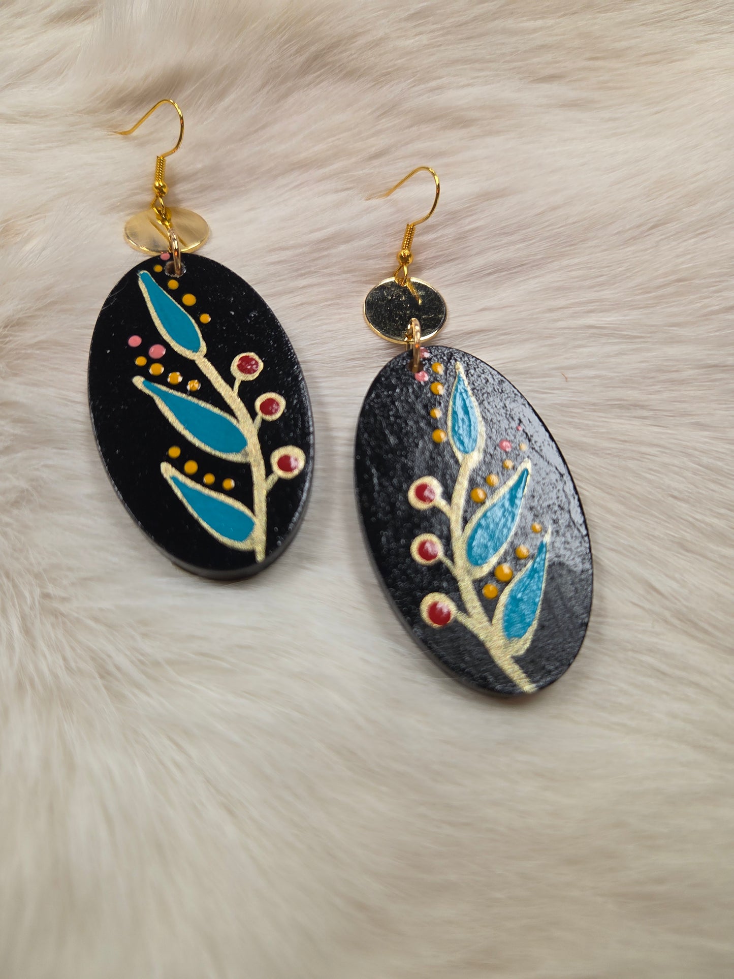 Floral Painted Earrings
