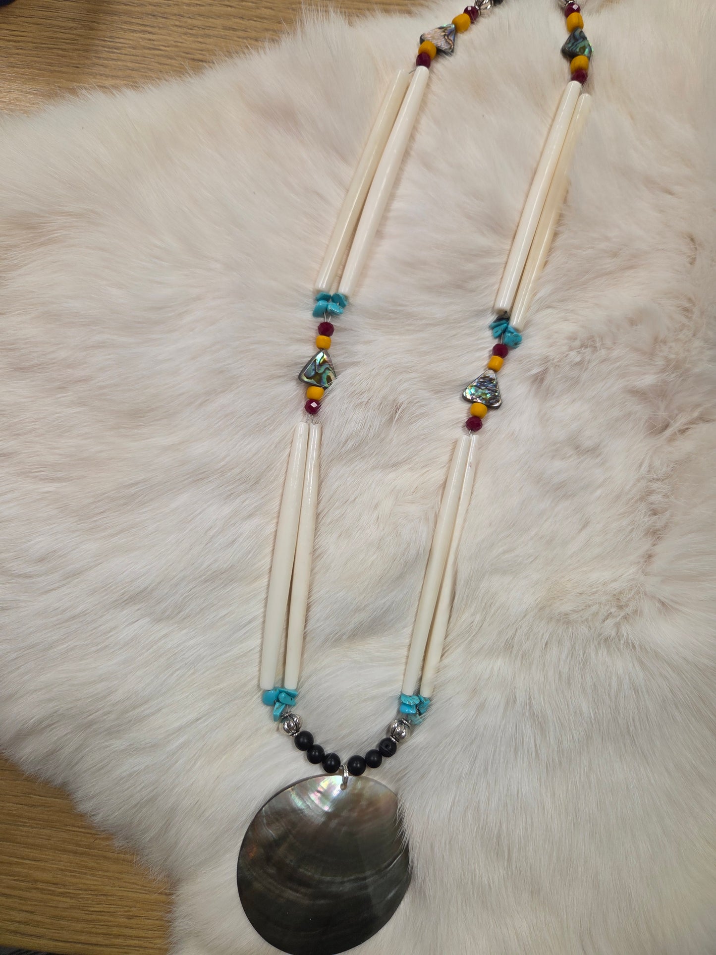 Bone and Shell Bead Necklace