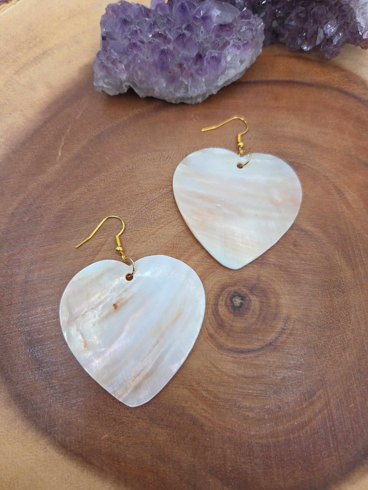 Shell Heart Earrings Large