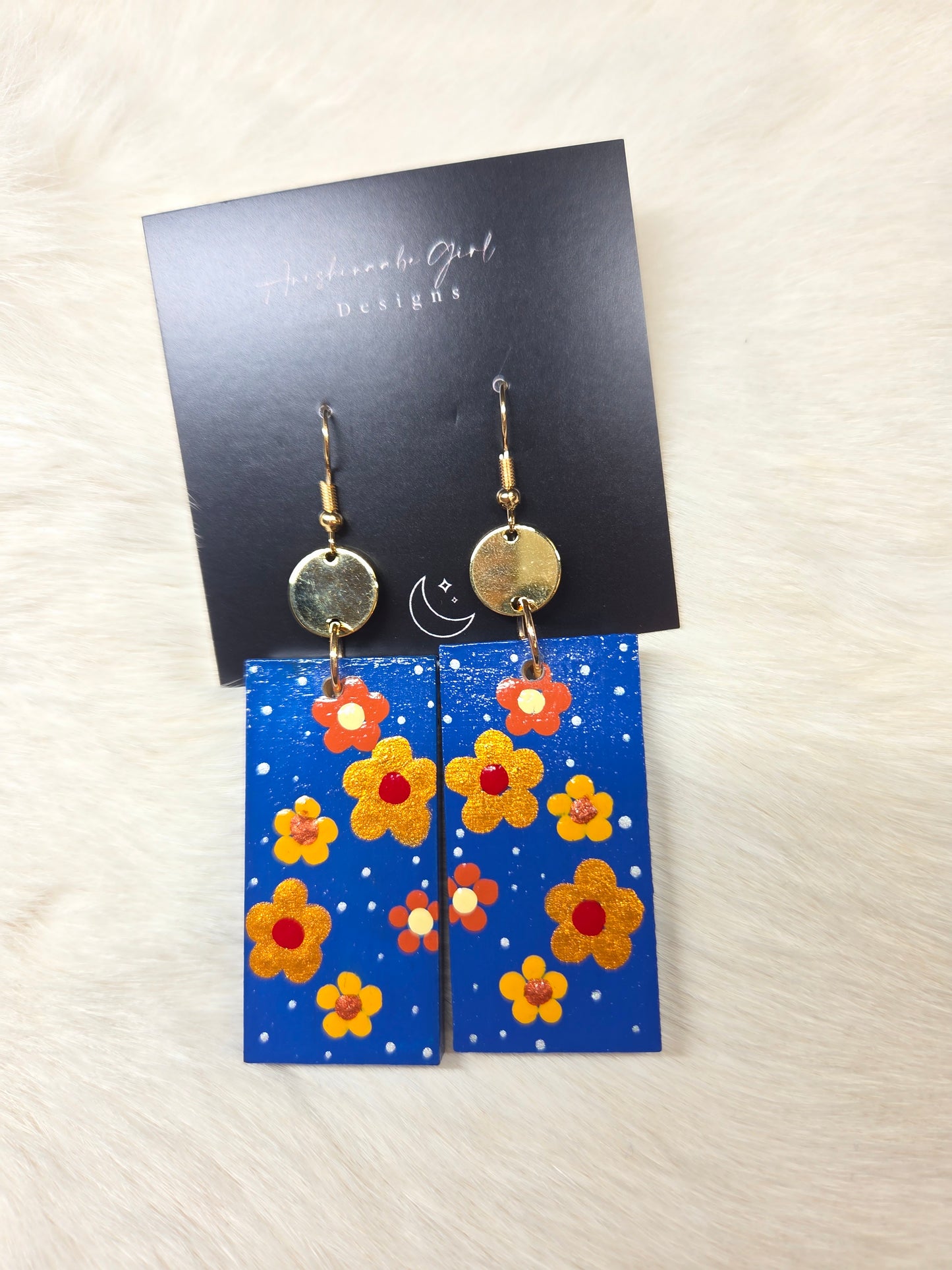 Floral Painted Earrings