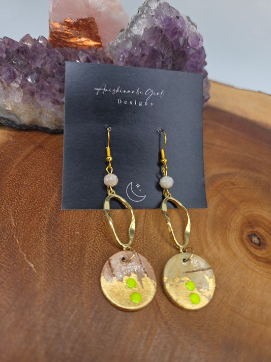 Neon yellow Birchbark Earrings