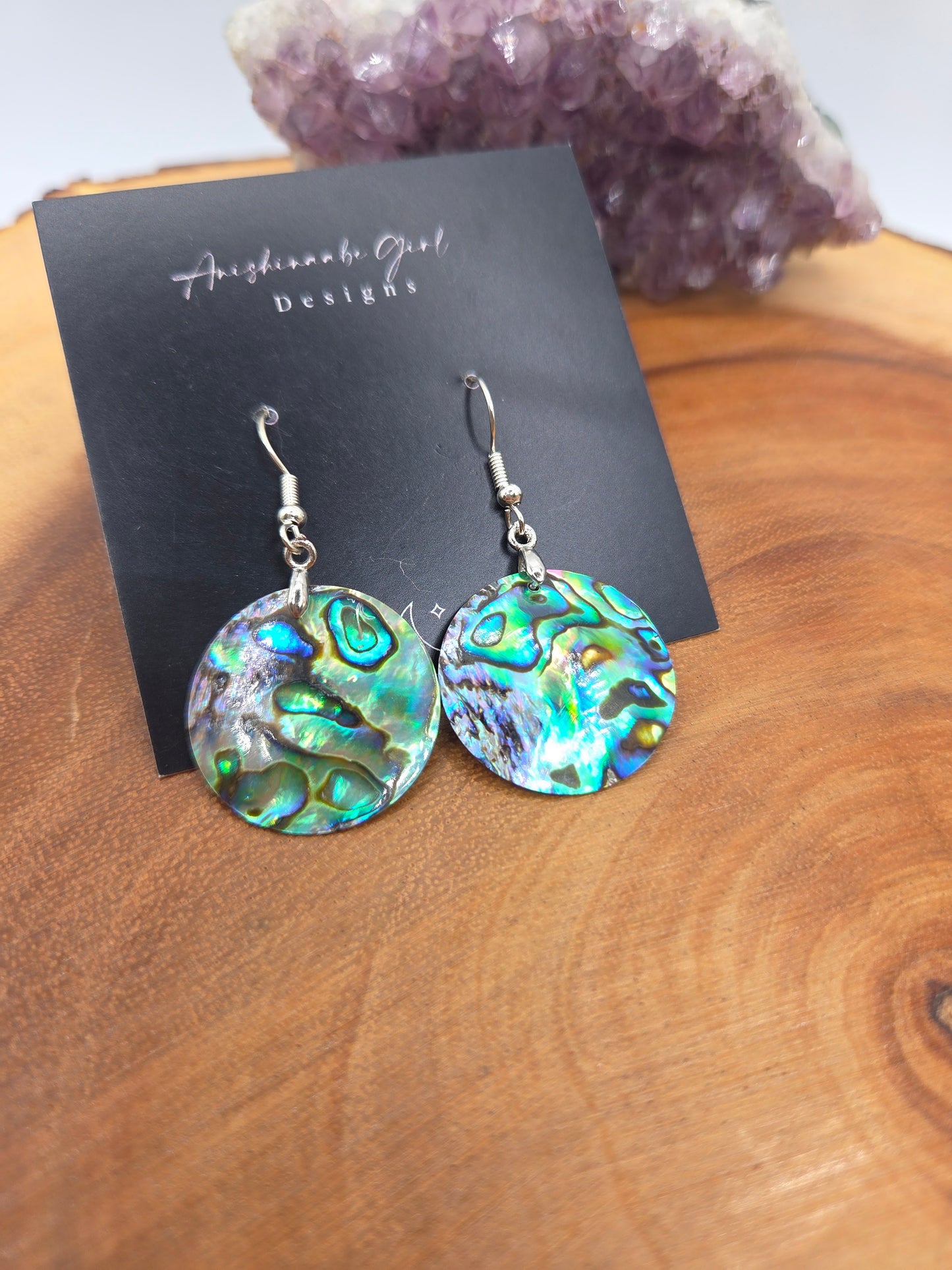 Abalone Shell Earrings circle