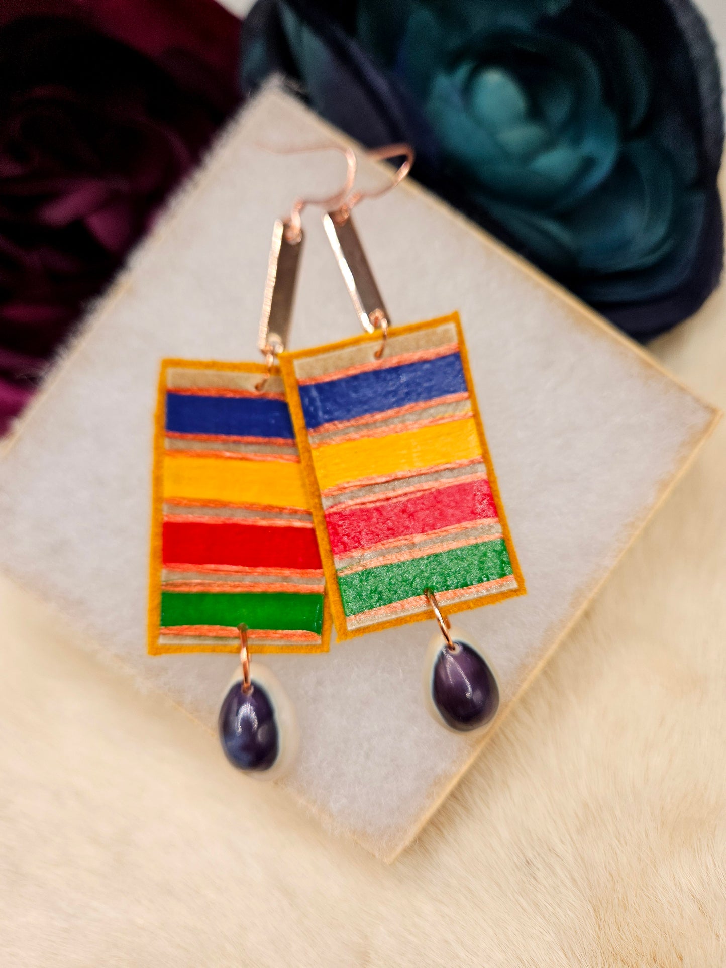 Handpainted Rawhide/Moosehide HBC inspired earrings