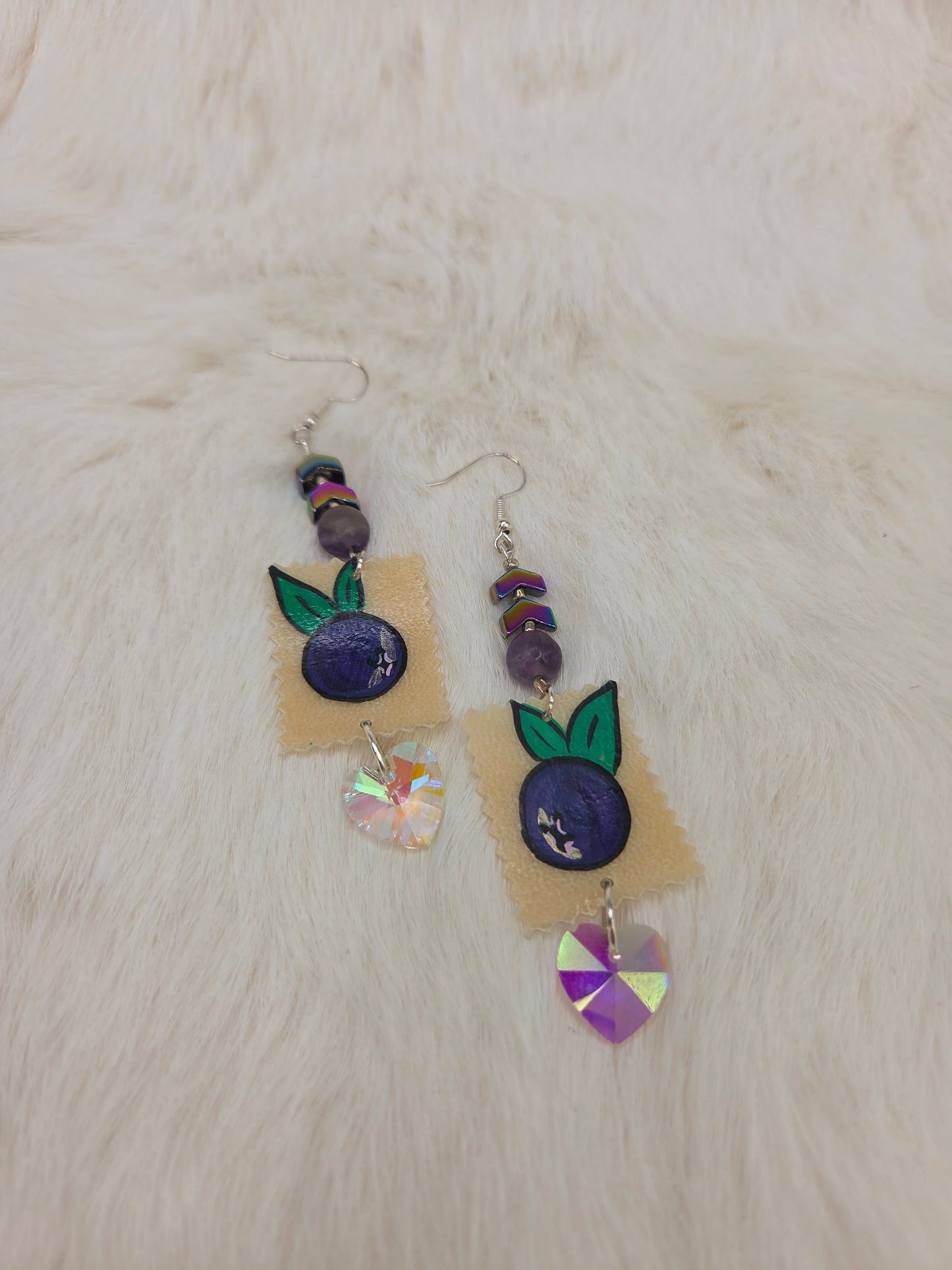 Parfleche Blueberry Painted Earrings