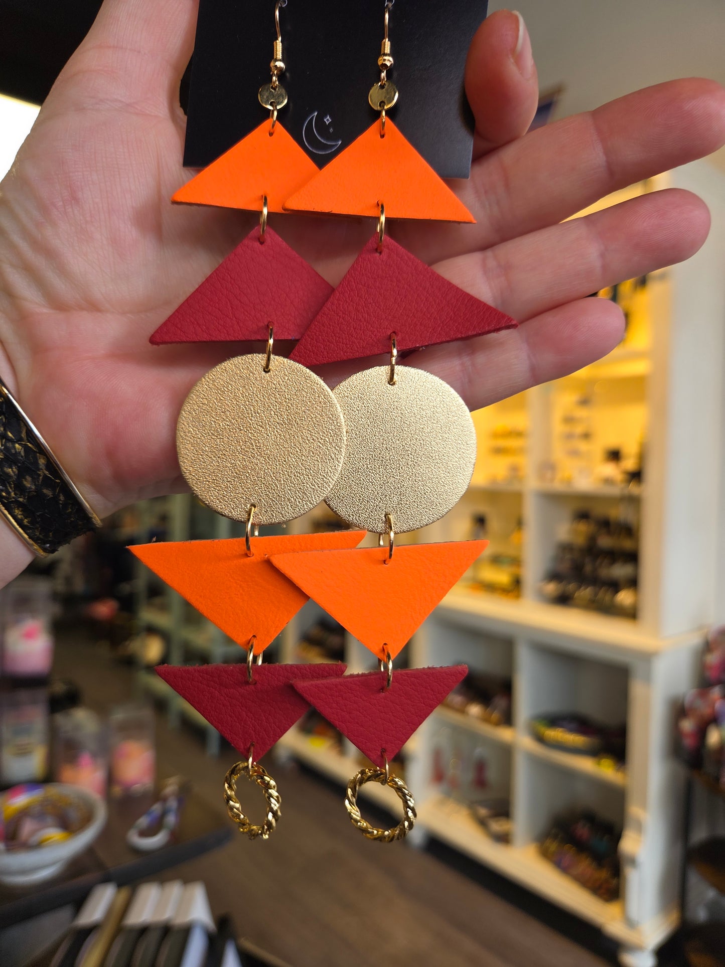 Leather Geometric Shoulder Dusters