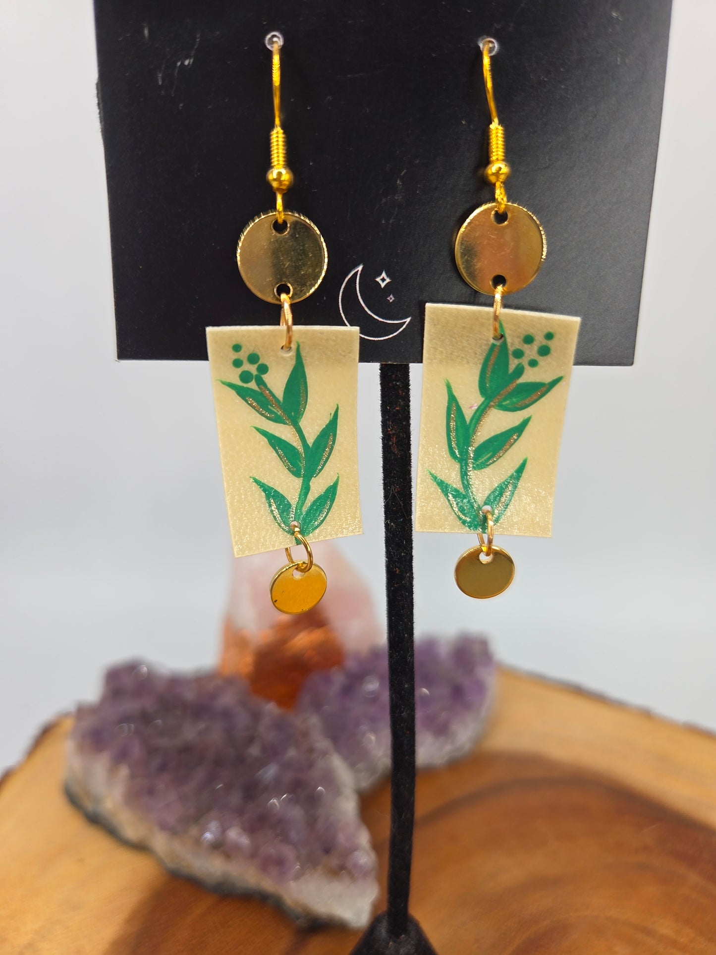 Painted Sage Parfleche Earrings