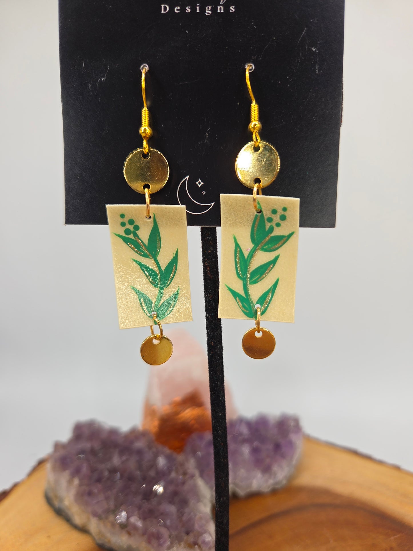 Painted Sage Parfleche Earrings