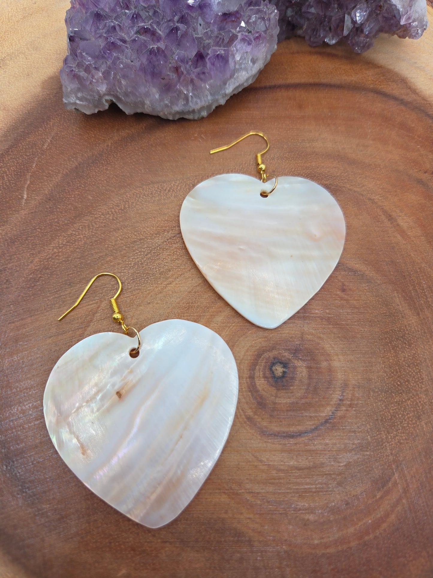 Shell Heart Earrings Large