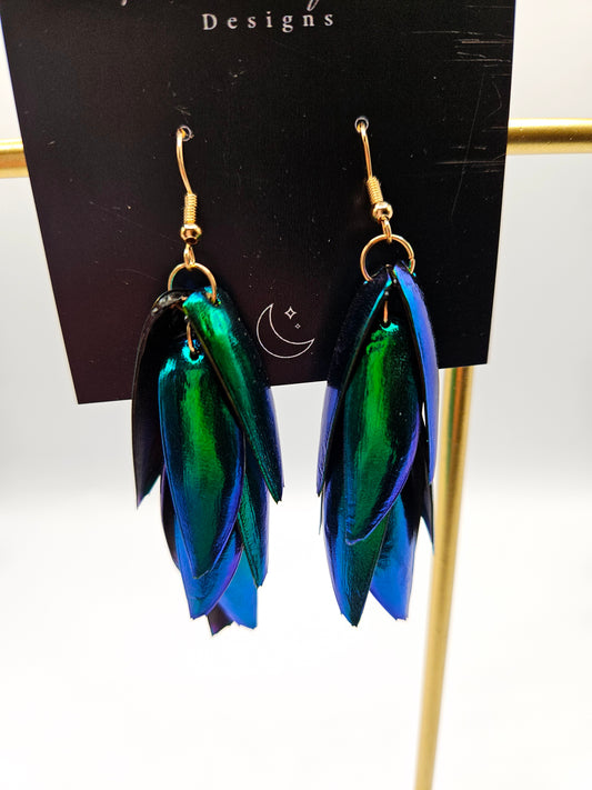 Beetle Wing Earrings short