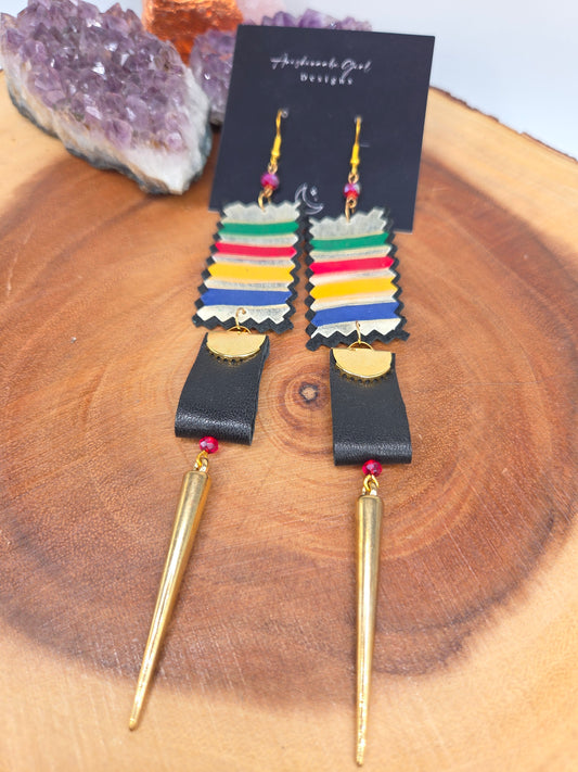 Handpainted Rawhide HBC inspired earrings