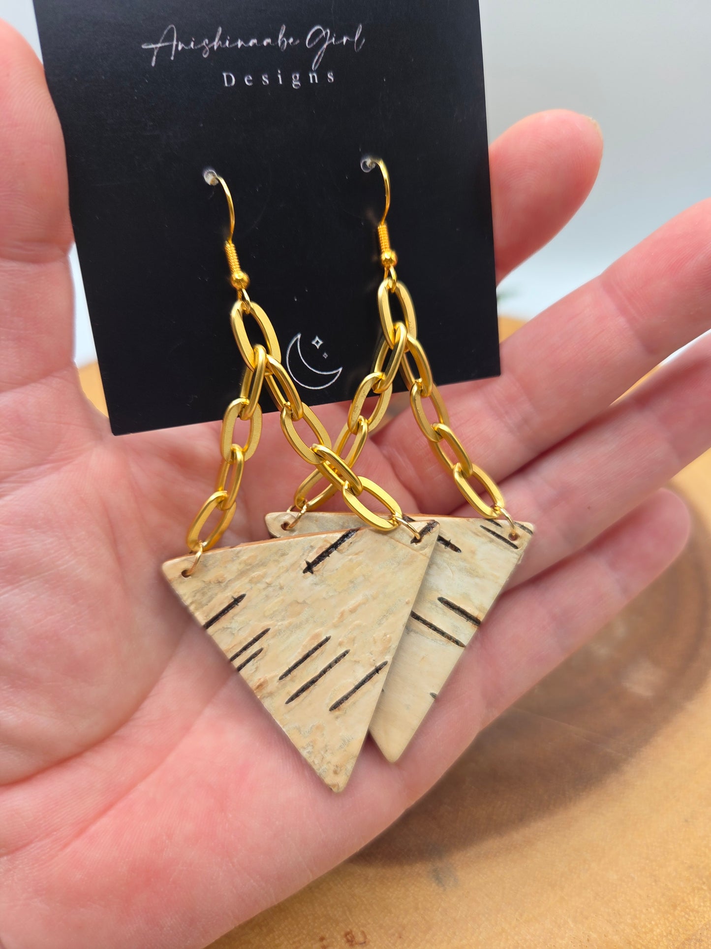 Triangle Birchbark Dangles