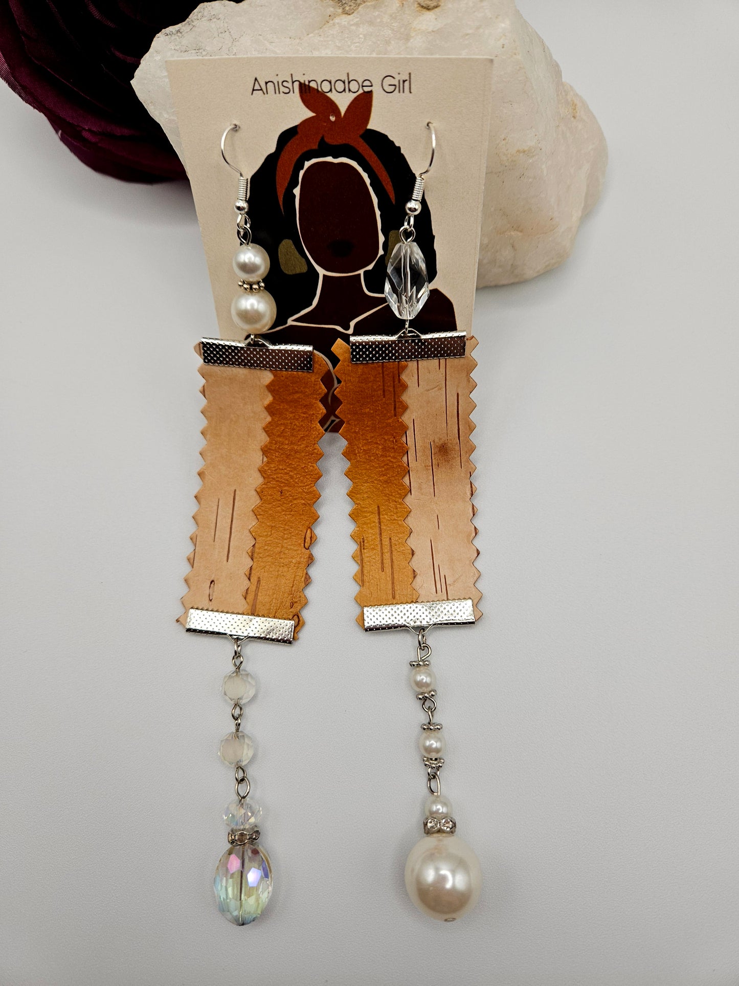 Two sided Birchbark Earrings