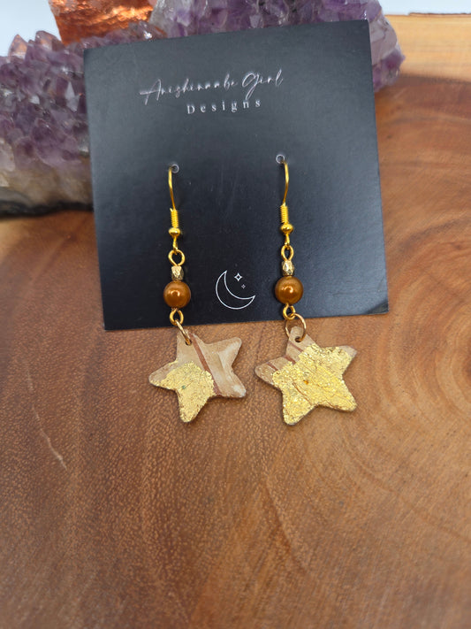 Birchbark Star Earrings