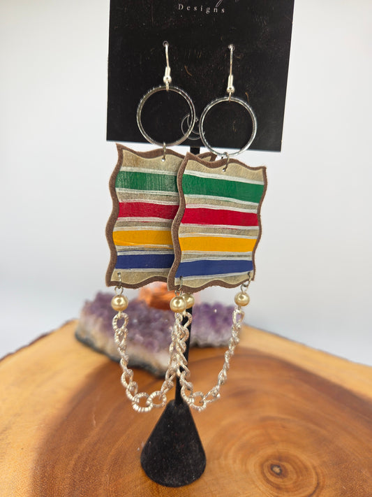 Handpainted Rawhide HBC inspired earrings