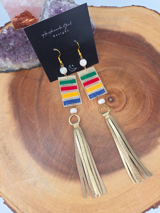 Handpainted Rawhide HBC inspired earrings