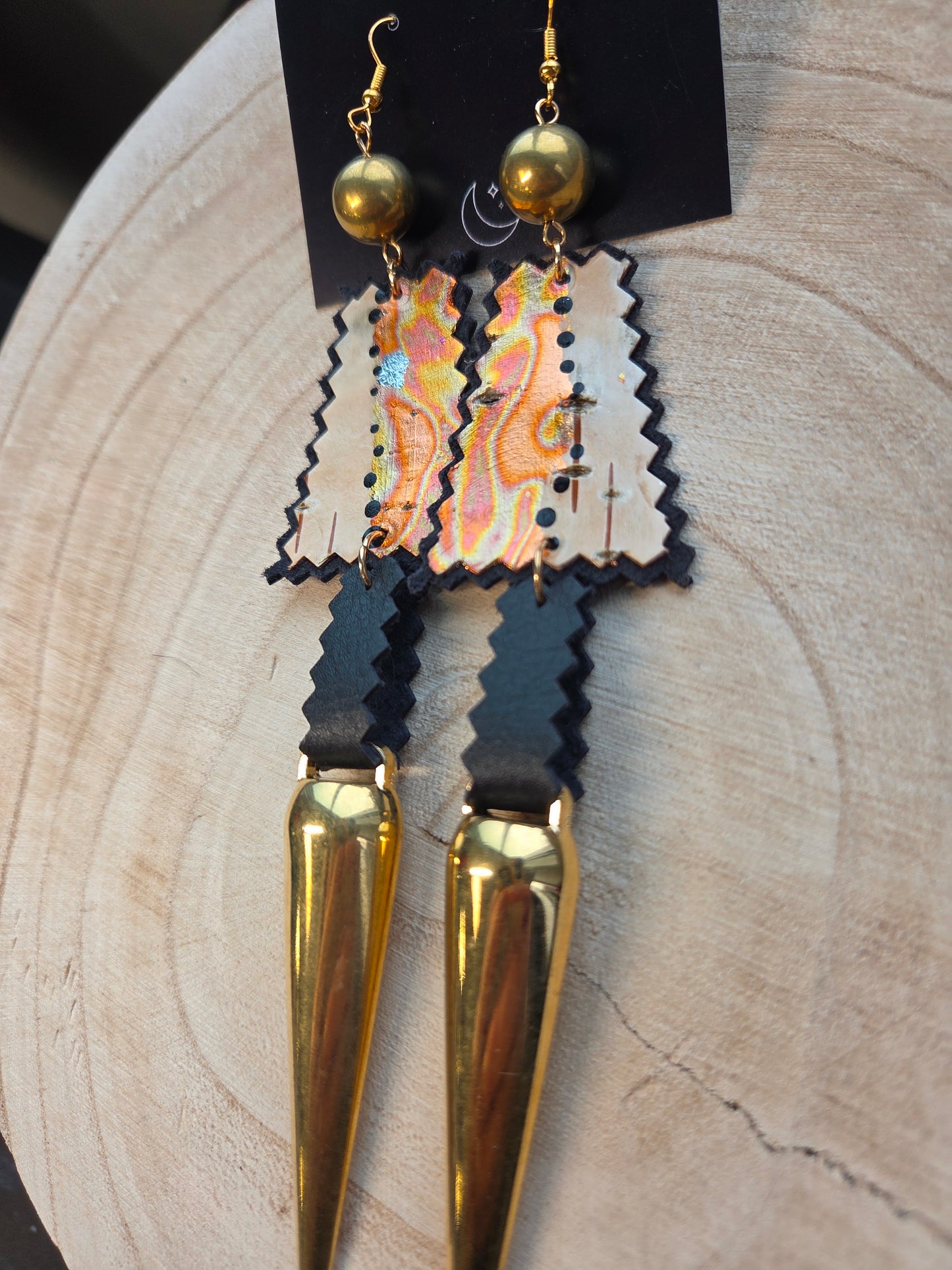 Gold Gilded Birchbark Earrings