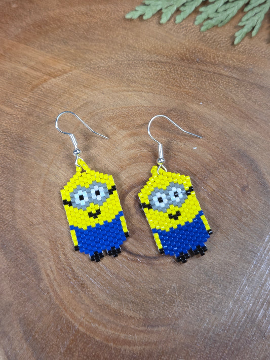 Minion Beaded Earrings by Blending Beadz