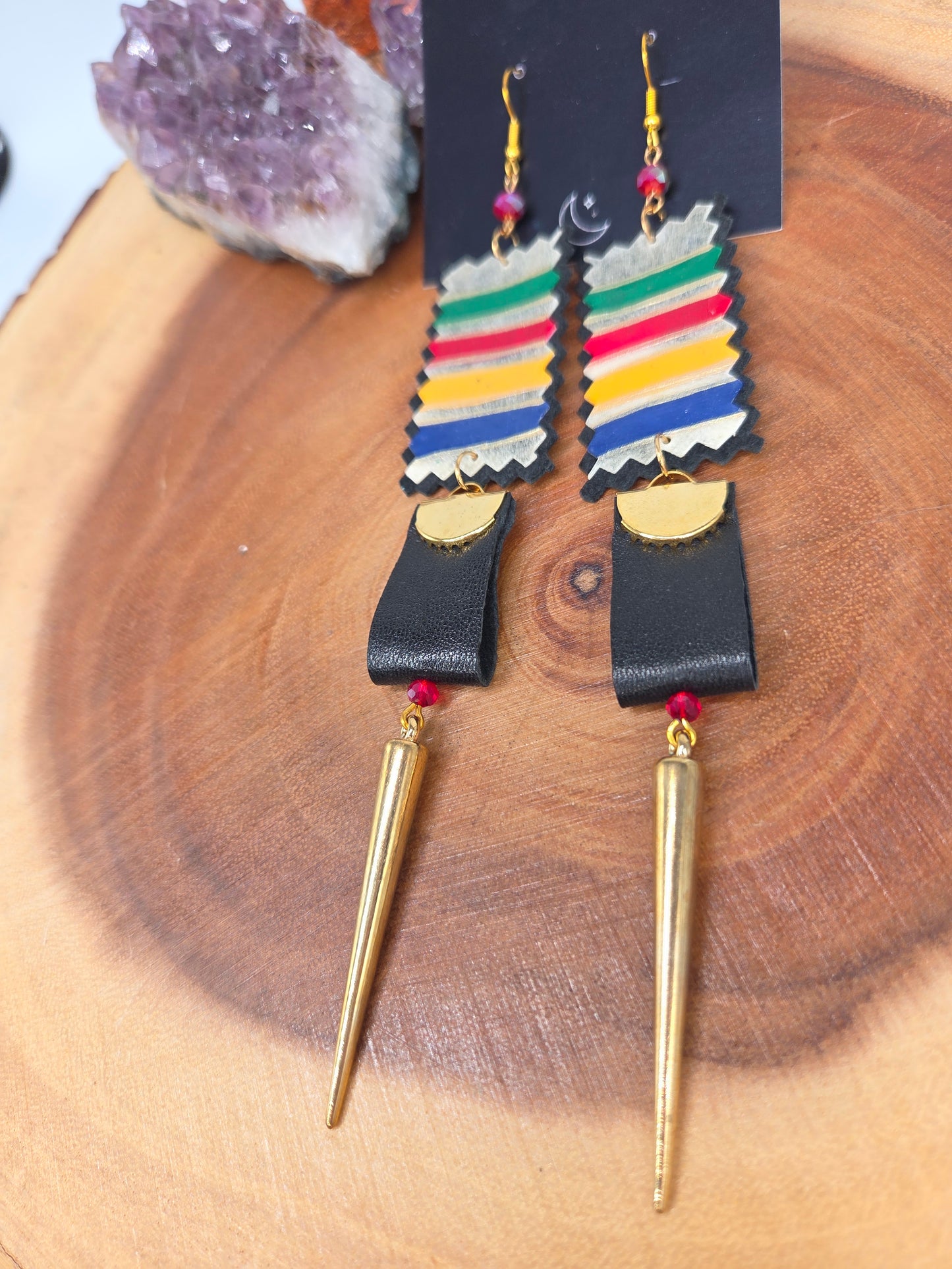 Handpainted Rawhide HBC inspired earrings