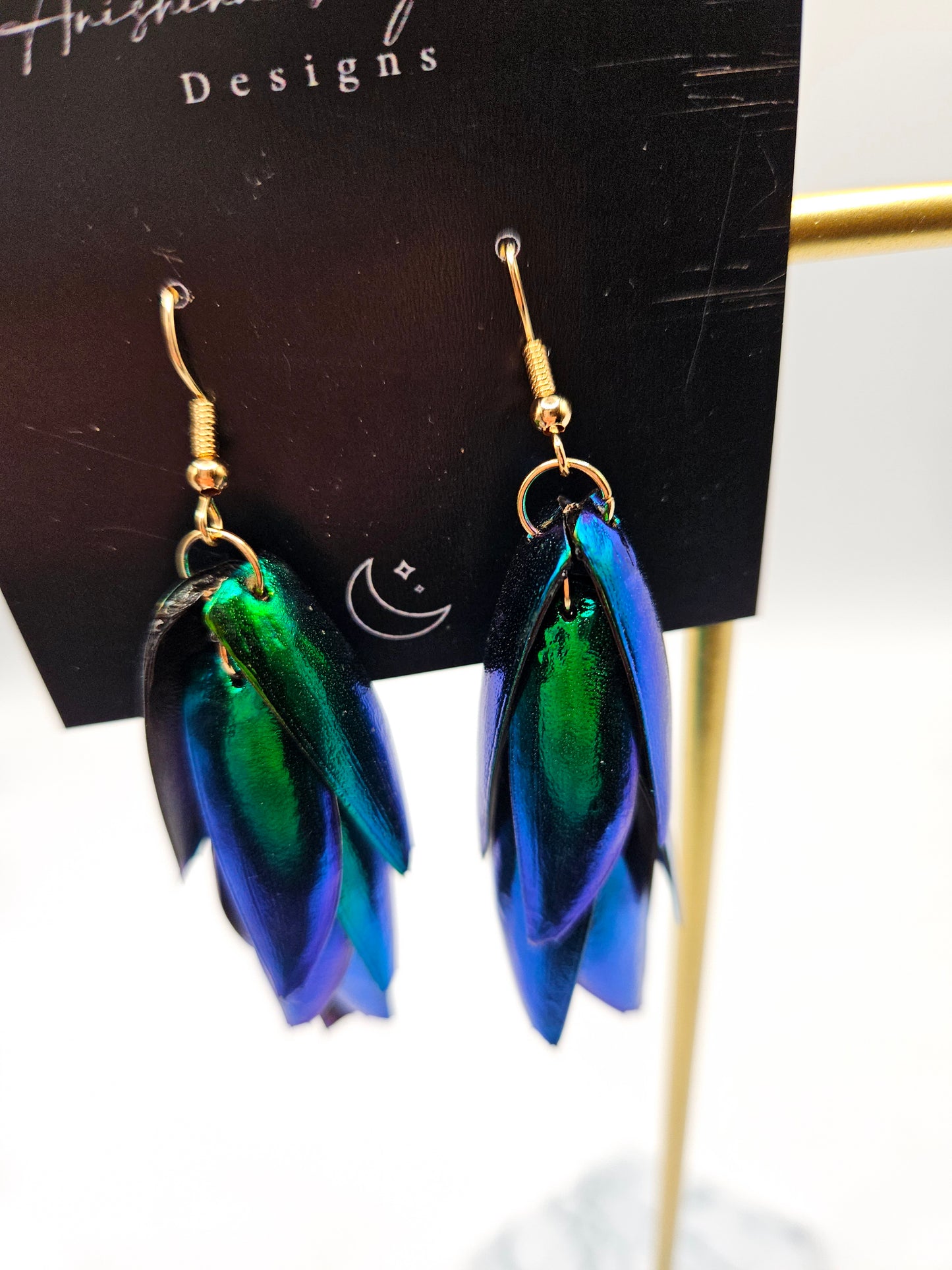 Beetle Wing Earrings short