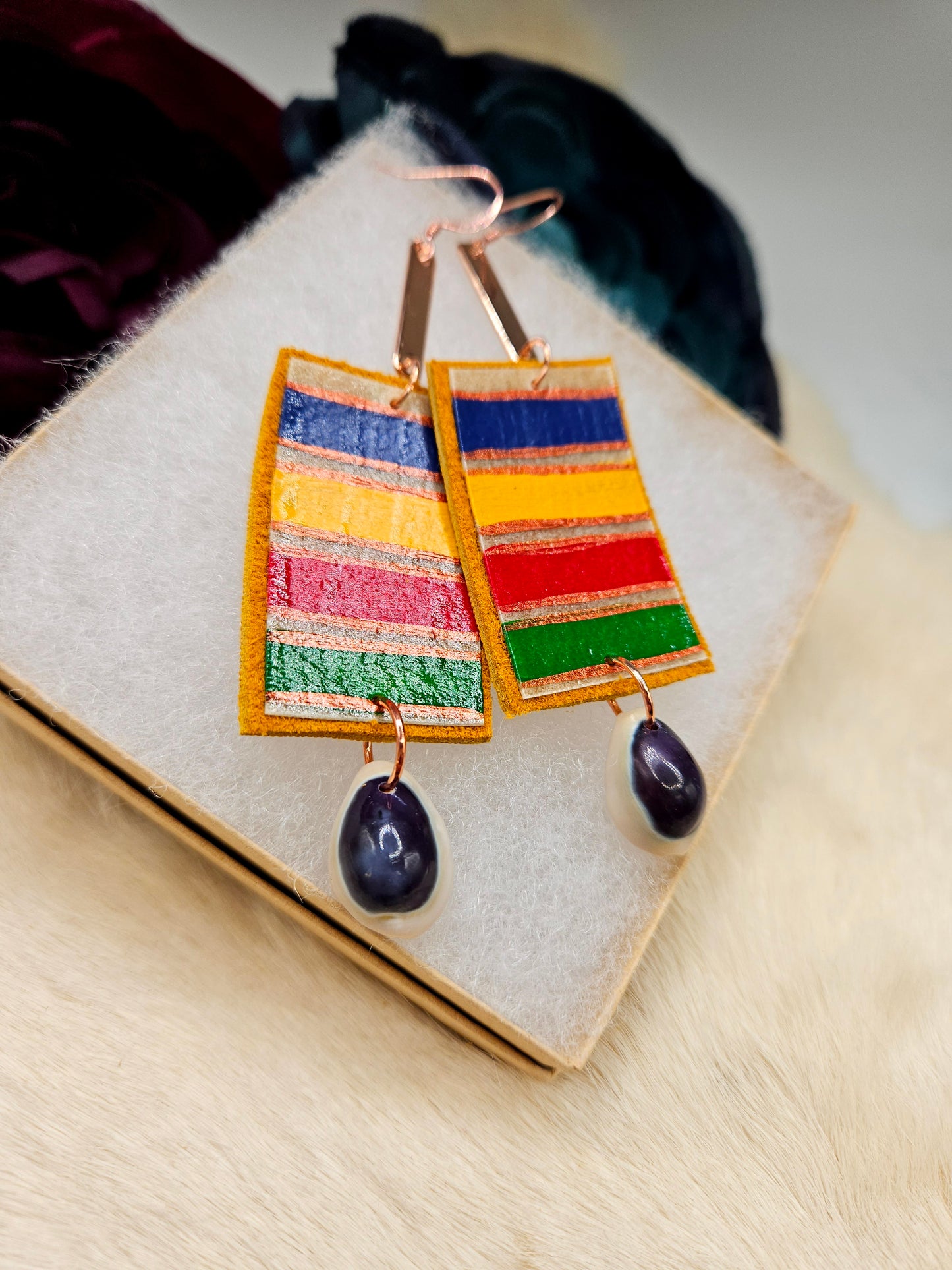 Handpainted Rawhide/Moosehide HBC inspired earrings