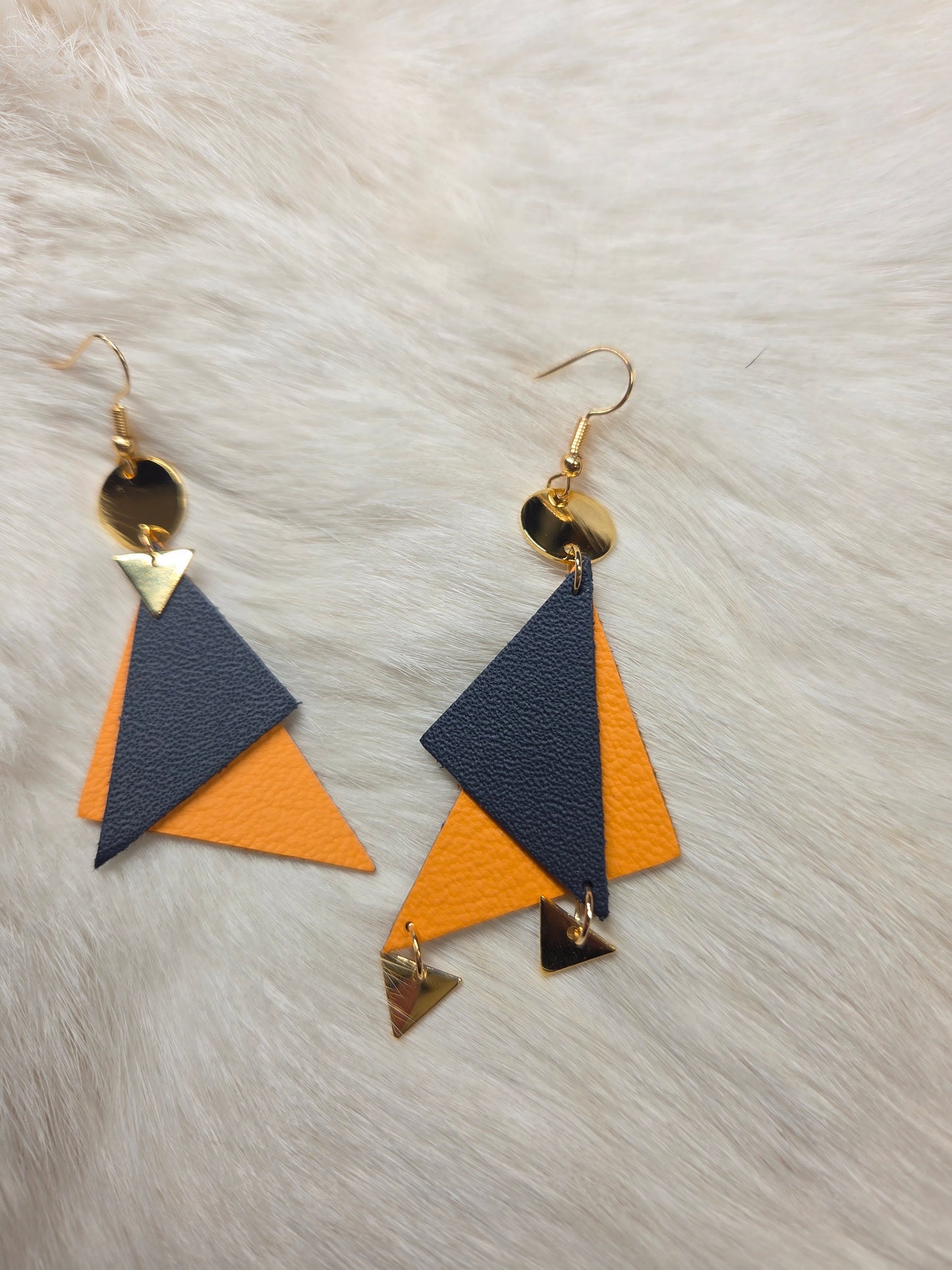Leather geometric earrings
